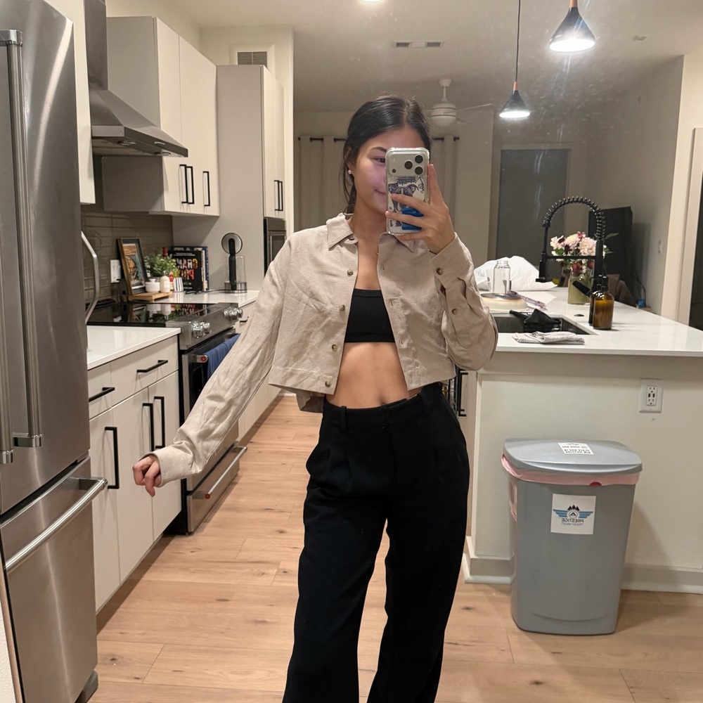 Aritzia Proposal Linen Button Down Cropped Shirt - image 4